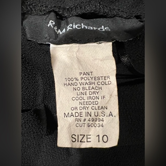 NWT R&M Richards ladies black dress pants sheer overlay with Side slit size 10 - Picture 5 of 6